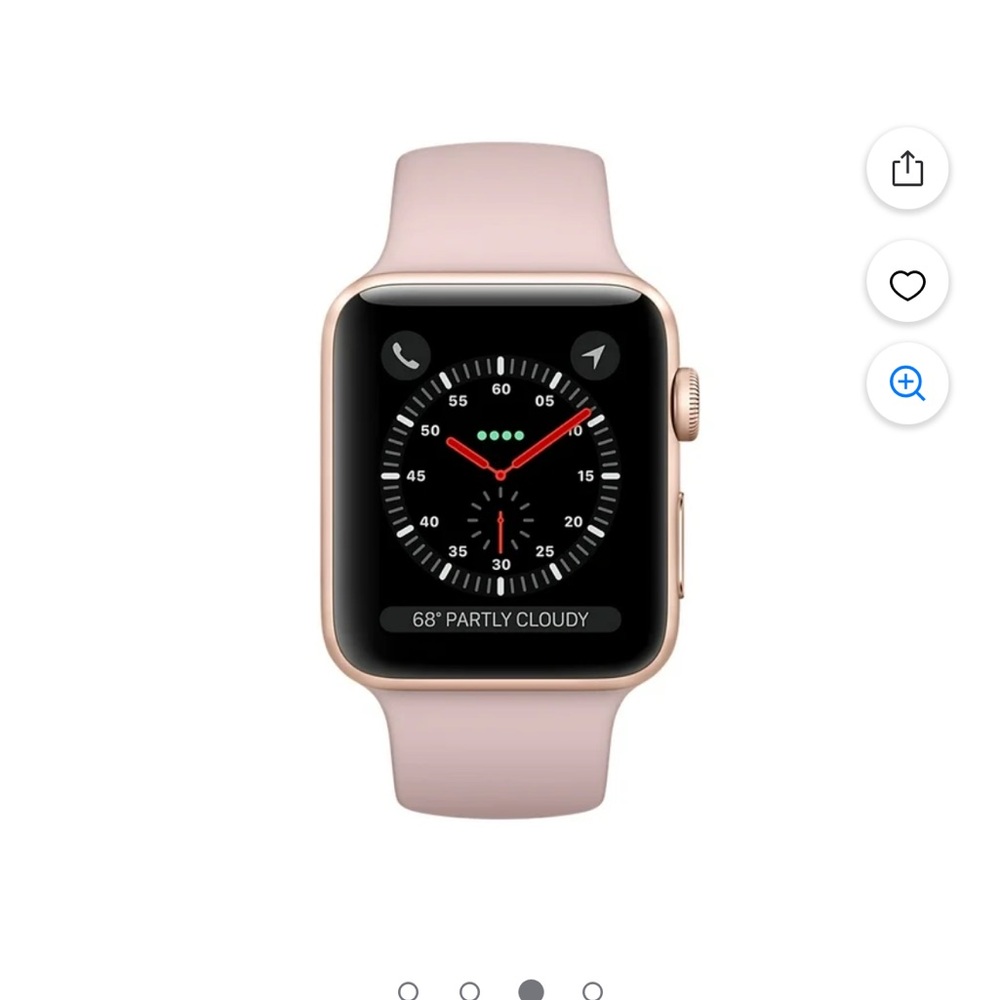 Apple Watch Gen 3 Series 38mm Rose Gold Aluminum Pink Sand Sport Band MQKW2LL/A - Picture 5 of 6